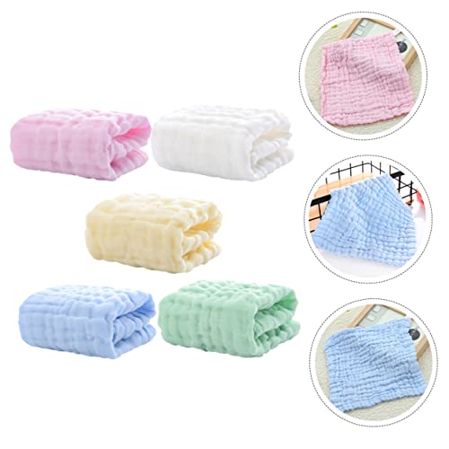 UPKOCH 6-Layer Cotton Baby Face Towels Set 5pcs Soft Absorbent Infant Burp Cloths Newborn Square Saliva Towels Multi-Layer Cotton Handkerchiefs for Boys and Girls3