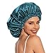 Satin Bonnet Silk Bonnet Hair Bonnet for Sleeping-Slouchy Beanie Hat Satin Sleep Cap for Women's Natural & Curly Hair(Blue Zircon)