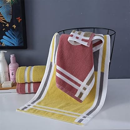 ROLTIN 3-teiliges Handtuch-Set, gelb, rot, gestreift, großes Dickes Badetuch, für Badezimmer, Hand, Gesicht, Dusche, Handtücher für Zuhause – Bild 5