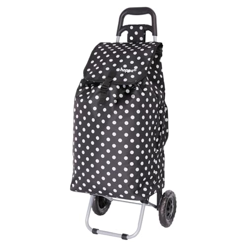 Hoppa Lightweight Wheeled Shopping Trolley, Hard Wearing Wheel Rolling Push Trolly, Flat-Pack, 1 Year Guarantee!
