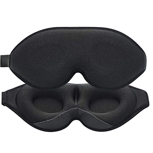 ASANMU 3d Schlafmaske Seide, 3d Schlafmaske Für Absolute Dunkelheit für Schlafmaske Herren und frauen Premium Schlafbrille mit Innovativem Verstecktem Nasenflügel-Design mit Verstellbarem Tragegurt