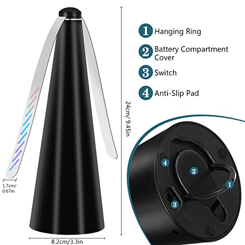 Fliegenwedler, 2er Set Fliegenvertreiber Halten, Sie Fliegen und Insekten von Lebensmitteln fern, Fliegenabwehr Ventilator fur den Tisch, und Terrasse, Geniepen Sie Ihre Mahlzeiten im Freien – Bild 3