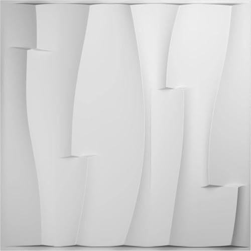 Ekena Millwork WP20X20BVWH-CASE-50 19 58 pulgadas de ancho x 19 58 pulgadas de alto diseño de onda de ladrillo EnduraWall decorativo 3D para paneles