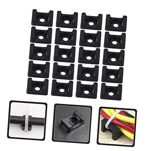 Angoily 300 piezas base para montaje de bridas resistente para gestión de cables bajo escritorio miniatura 3