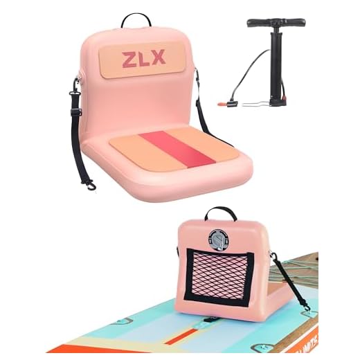 ZLX Asientos de Paddle Inflables con Soporte de Respaldo, Asientos Tabla Surf Portátiles con Bomba de Aire, Ergonómicos, Compatible con Canoa, Bote, Kayak