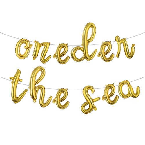 Image of Oneder The Sea First Birthday Decoration Oneder The Sea Party Favors Under The Sea Mermaid Party Backdrop Party Supplies Favors Balloon 1st Birthday Girl Decorations (L ONEDER THE SEA Gold)