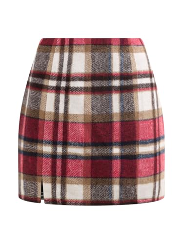 NIMIN Plaid Fall Skirts for Women High Waisted...
