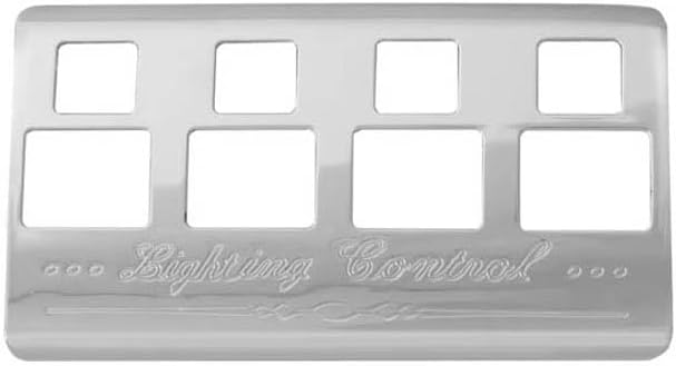 Technical Precision Replacement for Kenworth T800 Year 1992 Chrome Plastic Lighting Control Panel Bezel W/ 4 Switch Openings