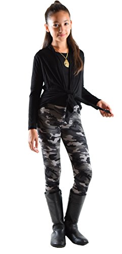 Dinamit Jeans Girl's Fun Printed Leggings Grey Military M