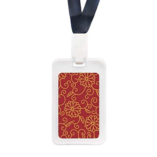 Porte-cartes transparent anti-rayures au motif fleur asiatique