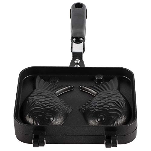 Taiyaki Máquina para Hacer Pasteles, Antiadherente Hornear Galleta Pan Forma de Pescado Japonés...