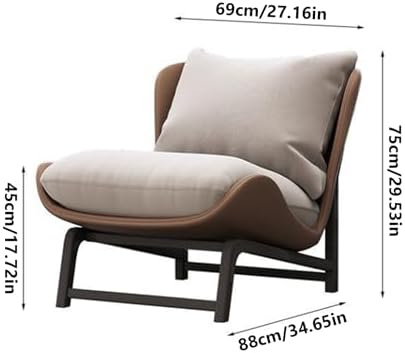 Velvet Armless Chair - Upholstered Single Sofa with Metal Legs for Small Spaces, Bedroom, Living Room (27.16" x 34.65" x 29.53") - Modern Comfort Furniture