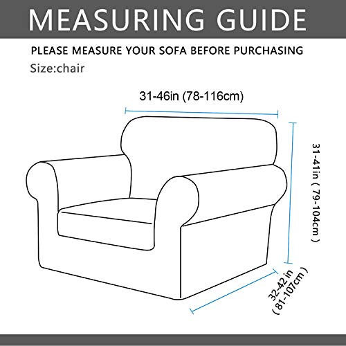 Aujoy Stretch 2-Piece Chair Covers Water-Repellent Dog Cat Pet Proof Couch Slipcovers Protectors (Chair, Gray) #TOP5