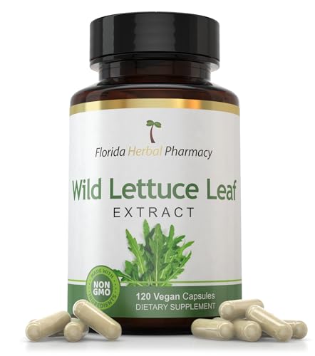 Florida Herbal Pharmacy, Wild Lettuce Leaf Extract Supplement Capsules 10:1 (120 Capsules), 1000 mg Serving