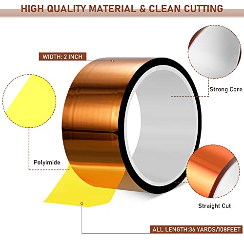 image for Outus 2 Rolls Heat Transfer Tape High Temperature Polyimide Tape 500 F