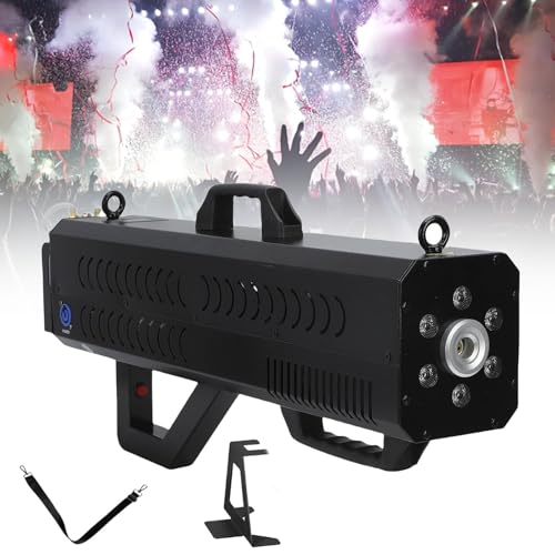 Pistola de humo de 1500 W for fiestas, máquina de humo portátil con luces LED, perfecta for Halloween, espectáculos y noches de club.(Black)