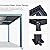PURPLE LEAF Louvered Pergola 94AS 12' x 16' Outdoor Aluminum Pergola with Shade Screen Adjustable Roof for Deck Backyard Grey Hardtop Gazebo, 1 Long Side and 2 Short Sides