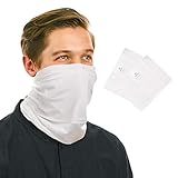 Paladone Respi Neck Gaiter Cover mit 2 abnehmbaren Gesichtsmaskenfiltern und UV-Schutz, Weiß, Standardgröße für Erwachsene