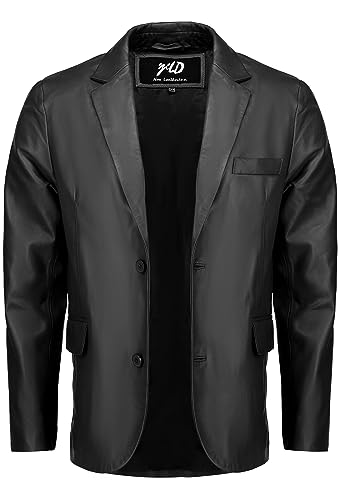Jild Invisible Stitching Casual Leather Blazer for Men - 2-Button Closure Coat Style Regular Fit Lambskin Leather Jacket Men2
