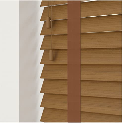 Custom Made To Measure Faux Wood Fine Grain Venetian Blinds With Tapes (50mm Slats) (UpTo 120cm (Width) x 130cm (Length), Truffle)