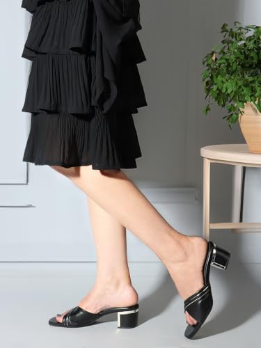 Image of Carlton London Women Comfortable Casual Sandal with Block Heels, Square Toe for Casual and Wear
