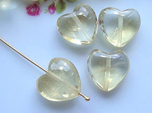 Citrine miel véritable en cœur pour création joaillerie haut de gamme