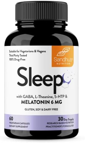 Sandhu's Sleep Capsule – Magnesium, GABA, L-Theanine, HTP & Melatonin – 5 in 1 Sleep Support – Sleep Supplement – Non-Habit Forming Sleep Aid – 60 Capsules