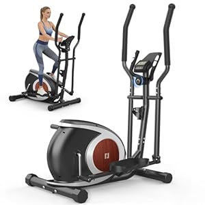 Crosstrainer für Zuhause, Magnetische Ellipsenmaschine mit Smart Bluetooth APP, 16 Widerstandsstufen, LCD-Monitor, rutschfeste Pedale, Flaschenhalter, Home Fitness Übung Elliptical Stepper (Schwarz)
