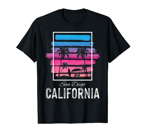 Surfing San Diego California Palms Surfing Vacation Summer T-Shirt