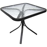 Mainstays Square Outdoor Glass Top Side Table