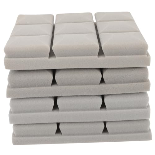 BESTonZON Paneles Insonorizantes De Espuma Alta Densidad 25x25x5 Cm, 4 Piezas Gris Resistente Al Fuego, Paneles Acústicos Absorbentes De Sonido Para Estudio, Sala De Música y Grabación