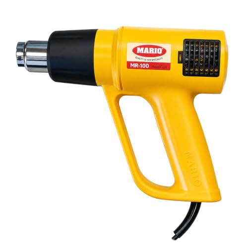 Image of MARIO Heavy Duty - Hot Air Heat Gun - 2 Speed Fan Heat Gun for High Temperature Use - Dual Settings Plastic - 1800 Watts - Yellow Color | Heat-Resistant Body, Ergonomic Grip & Overheat Protection for Safe Extended Use