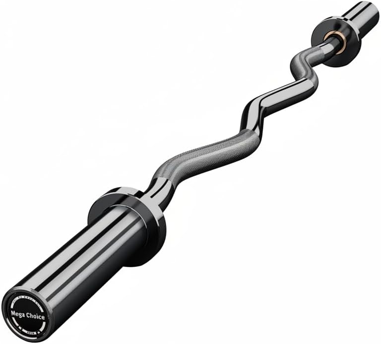 4ft Olympic Barbell & EZ Curl Bar, 500 lb Capacity, Knurled Grip for Weightlifting, Squats, Deadlifts, Hip Thrusts, Biceps - Home Gym Strength Training Bars Fits 2" Plates with 2 Spring Collars