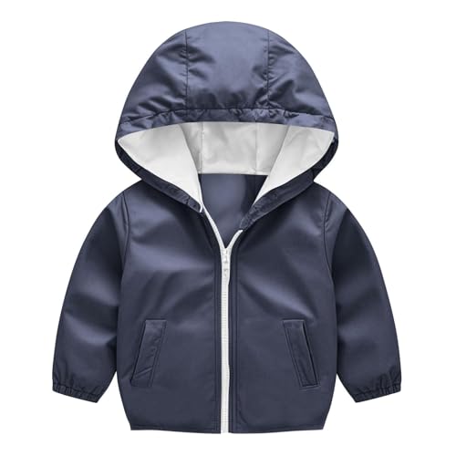 Toddler Lightweight Jackets Plain Zip up Windproof Hooded Coats with Pockets Baby Boys Girls Thin Fall Windbreker