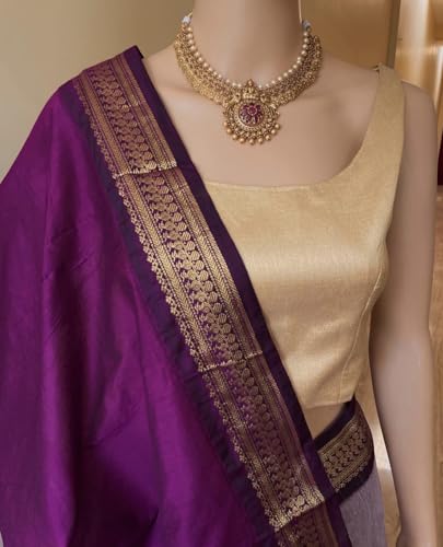 Image of South Cotton Gadwal Saree for Women | Celebrity Inspired Traditional Ethnic Wear | Chettinad & Kalyani Cotton Sarees | Soft Cotton Saree with Blouse Piece