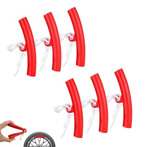 HBYMYDA 6 Stück Felgenschutz Reifenmontage Rot langlebiger Felgenkantenschutz Motorrad Auto Felgenschoner für Alle Gängigen Montiereisen