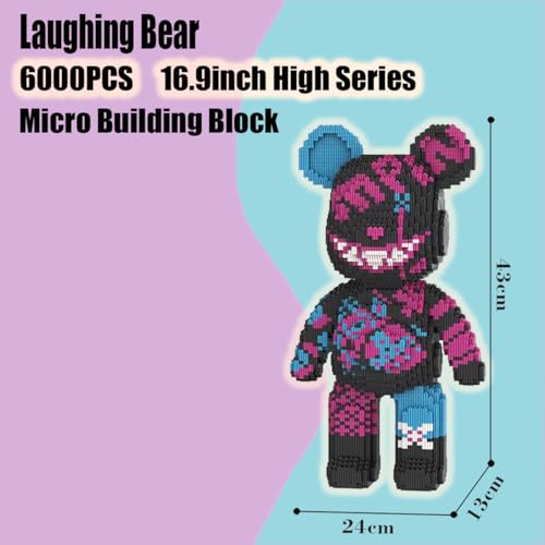 PIANTION Animal Laughing Bear Micro Building Blocks Set(6000PCS XQ014) 16.9in High Series,Gifts Suitable for Adults by Generic - Used condition - Image 2