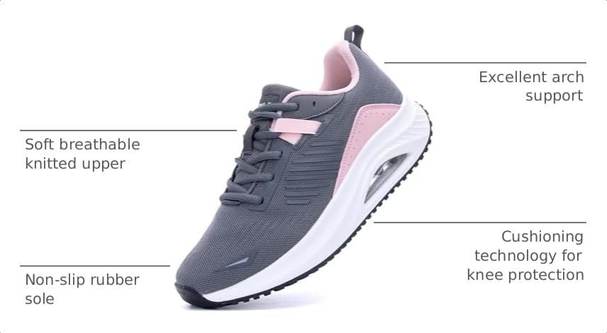 Image of Gyeice Women's Walking Shoes Arch Support Orthotic Breathable Tennis Sneakers for Plantar Fasciitis Pain Relief US 5.5-11