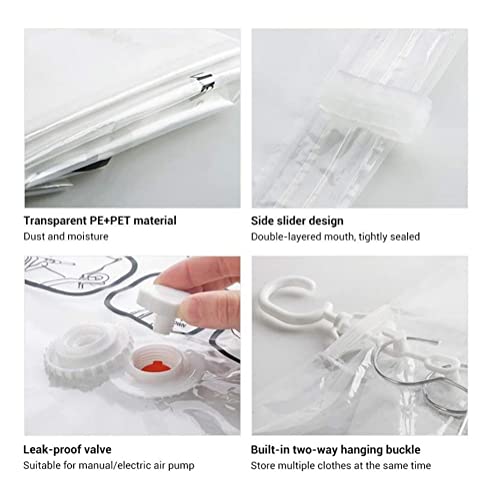 5Pcs Vacuum Storage Bags, Hanging Vacuum Storage Bags, Space Saver Vacuum Storage Bags, Large Vacuum Storage Bags For Dresses, Coats, Down Jackets And Other Clothes #TOP3