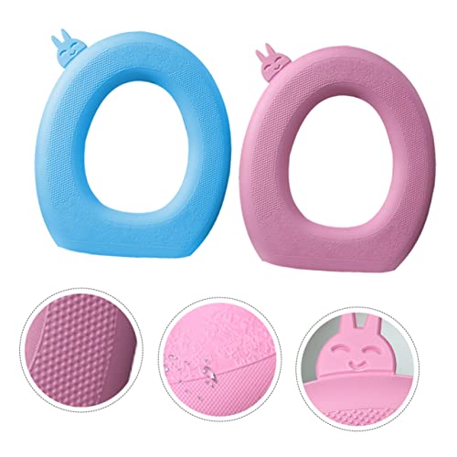 Cabilock 2 Stücke Toilettenmatte Reisesitzkissen Toilettensitzkissen Tragbares Sitzkissen Fuzzy Toilettensitzbezug Reise Toilettensitzbezüge Toilettenwärmer Eva Toilettensitzkissen – Bild 7