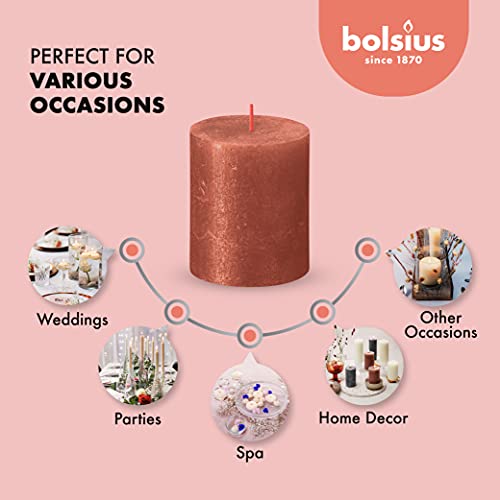 Bolsius BPSHIM637037-4PK Amber Shimmer Metallic Pillar Candles 4 Pack thumb #8