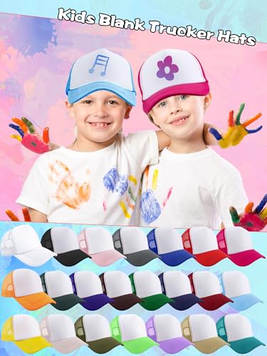 10 Pack Kids Trucker Hat Blank Sublimation Hats Adjustable Summer Baseball Cap Mesh Baseball Hat for Boys Girls3