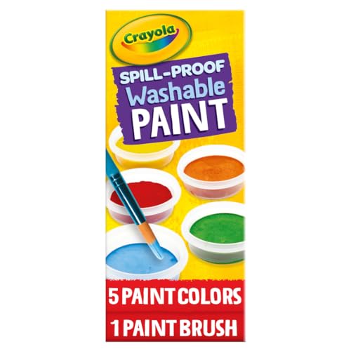 Image of Crayola Spill Proof Paint Set (5ct), Washable Paint for Kids, Craft Supplies for Classrooms, School Supplies