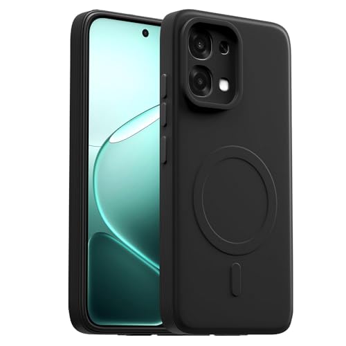 Image of Casotec Back Cover Oppo F31 5G | MagFit Ring Design (Non-Magnetic) | Shockproof Case | Anti-Slip Grip | Raised Camera Edges | Slim Protective Case for Oppo F31 5G / A6 Pro 5G / 4G (Matte Black)