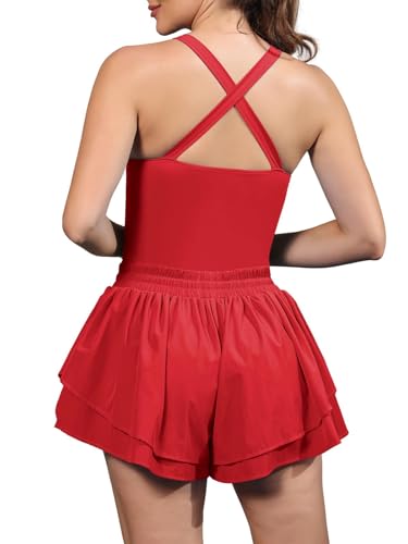 ReachMe Macaquinho atlético feminino, body de treino, peça única, para treino, tênis, roupas de golf