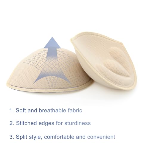 Image of KOOAAICCHI Bra Pads Inserts 3 Pairs-Bra Pads Sewn Padded Removable Inserts for Women's Sports Bra or Swimsuit Insert