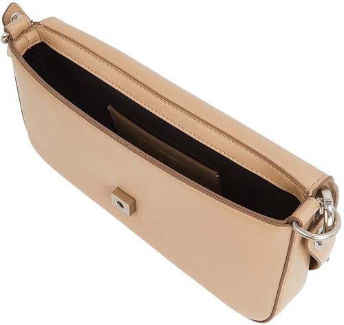 Calvin Klein Donna Borsa a Spalla Sculpted Flap Pouch con Logo, Grigio (Crockery), Taglia Unica - Immagine 2