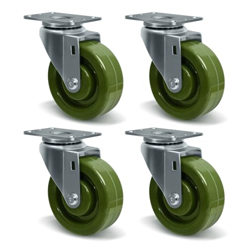 HANDSAMMU 4"X1.5" Heavy Duty Casters-High Temperature Oven Rack Casters, Industrial casters-Set of 4 with Loading Capacity: 2800LB (4 Swivel)