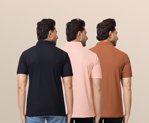 Image of OSCILLATE Summer Casual Wear Polycotton Polo Tshirt || Collared Neck Half Sleeve Solid T-Shirt for Men