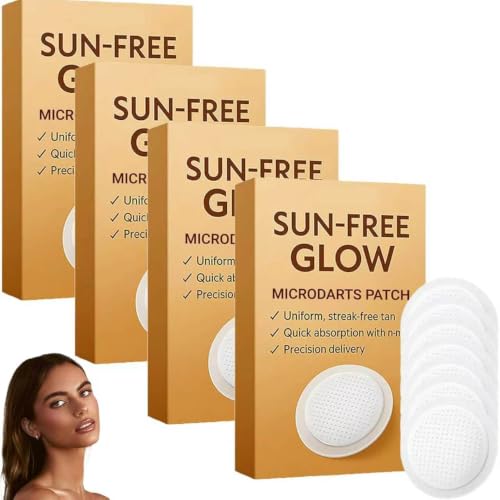 Sun-Free Glow Micro-Needle Tanning Patches 2026 New Glow Tanning Patches 4 Box Patches Self Tan Patches for Natural-Looking Colour Streak-Free Finish Gentle Home Tanning Use